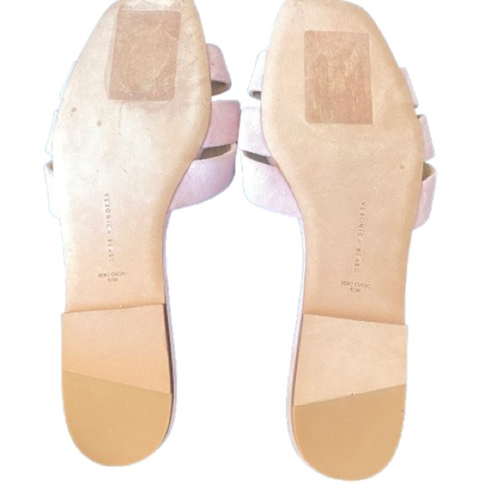 Veronica Beard Madeira Suede Mauve /Pale Purple & Rafia Slip On Sandals 10 M - Picture 7 of 8
